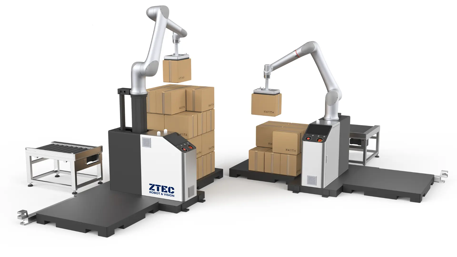 Easy Pal - Cobot Palletizing System with a Rokae CR17-5 or CR25-05 Cobot.